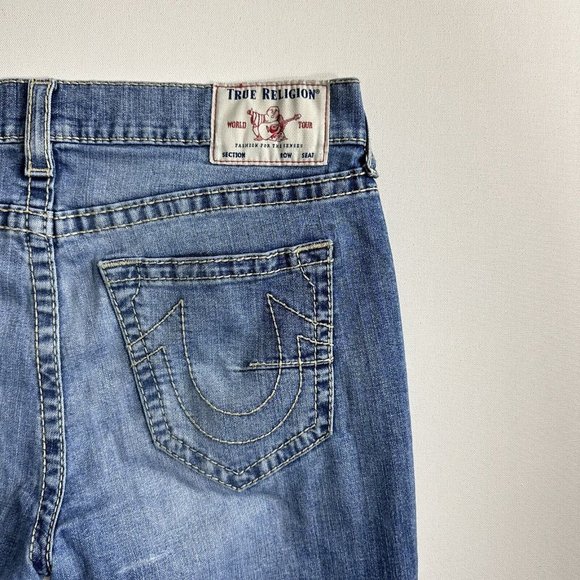 True Religion Men 36x34 Rocco No Flap Big T Relaxed Skinny Jeans Distressed ￼‎ - Picture 6 of 12